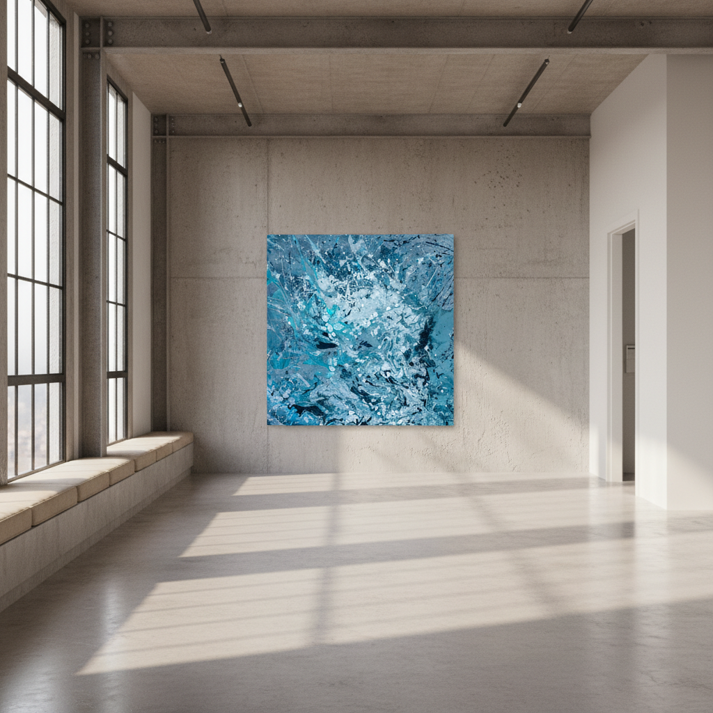 Abstract blue and white pattern